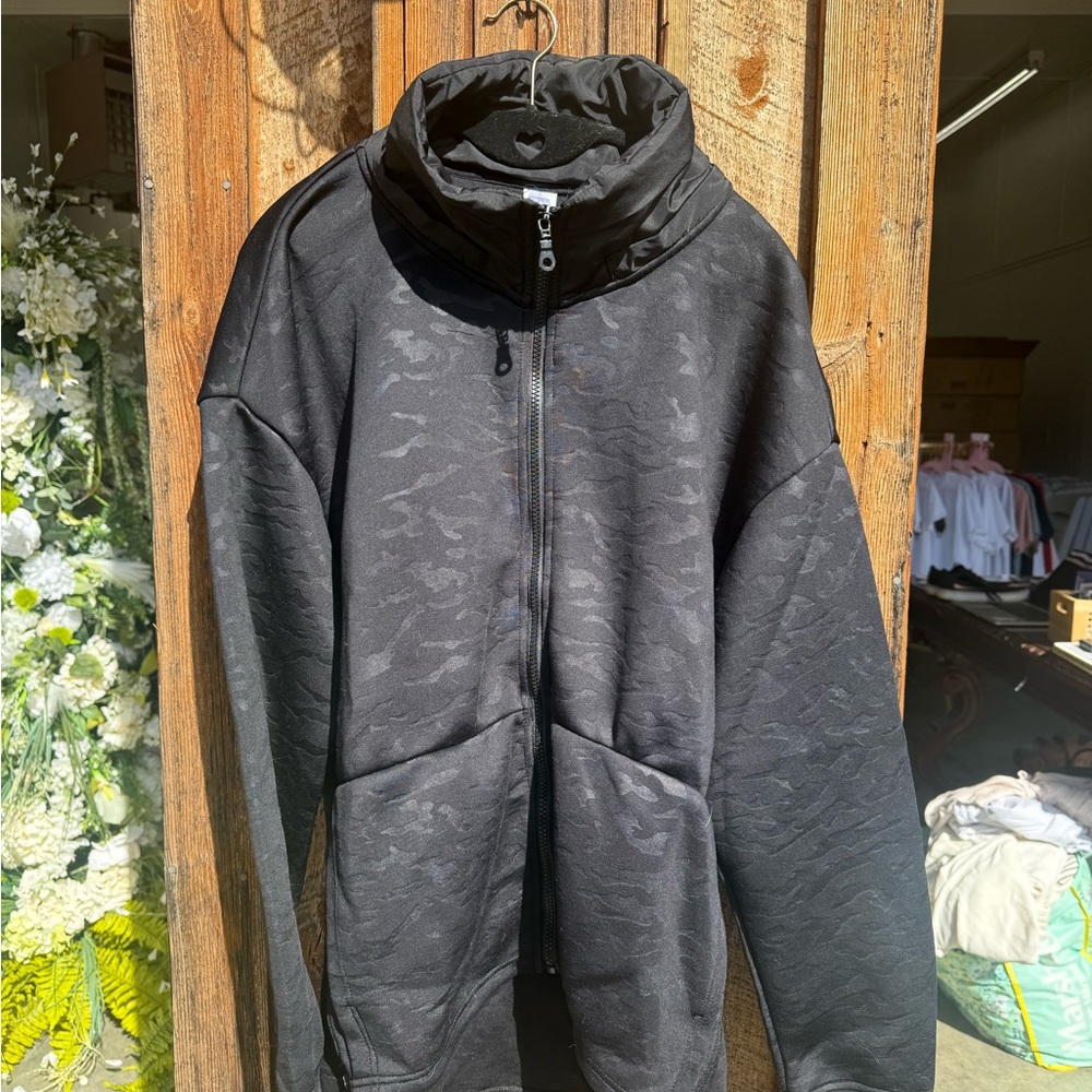 Fabletics Charcoal Camouflage Bomber Jacket